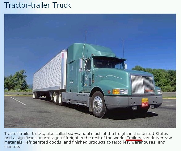Usando somente a palavra trailer nos E.U.A. indica tipo de carroçaria de caminhão
