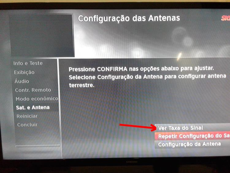 sky verificar a taxa do sinal