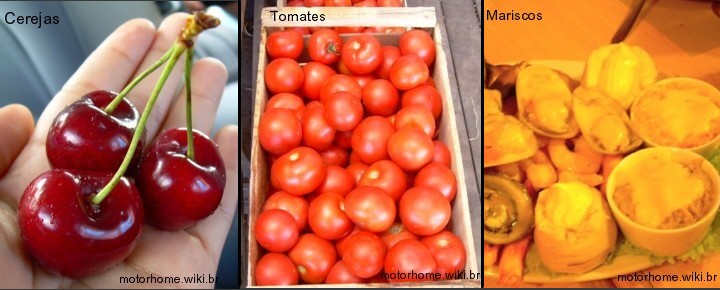 Cerejas,Tomate e Mariscos