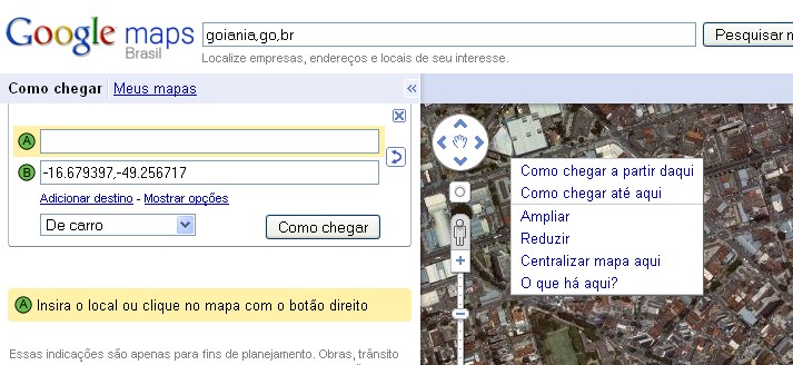 Google maps como encontrar as coordenadas.